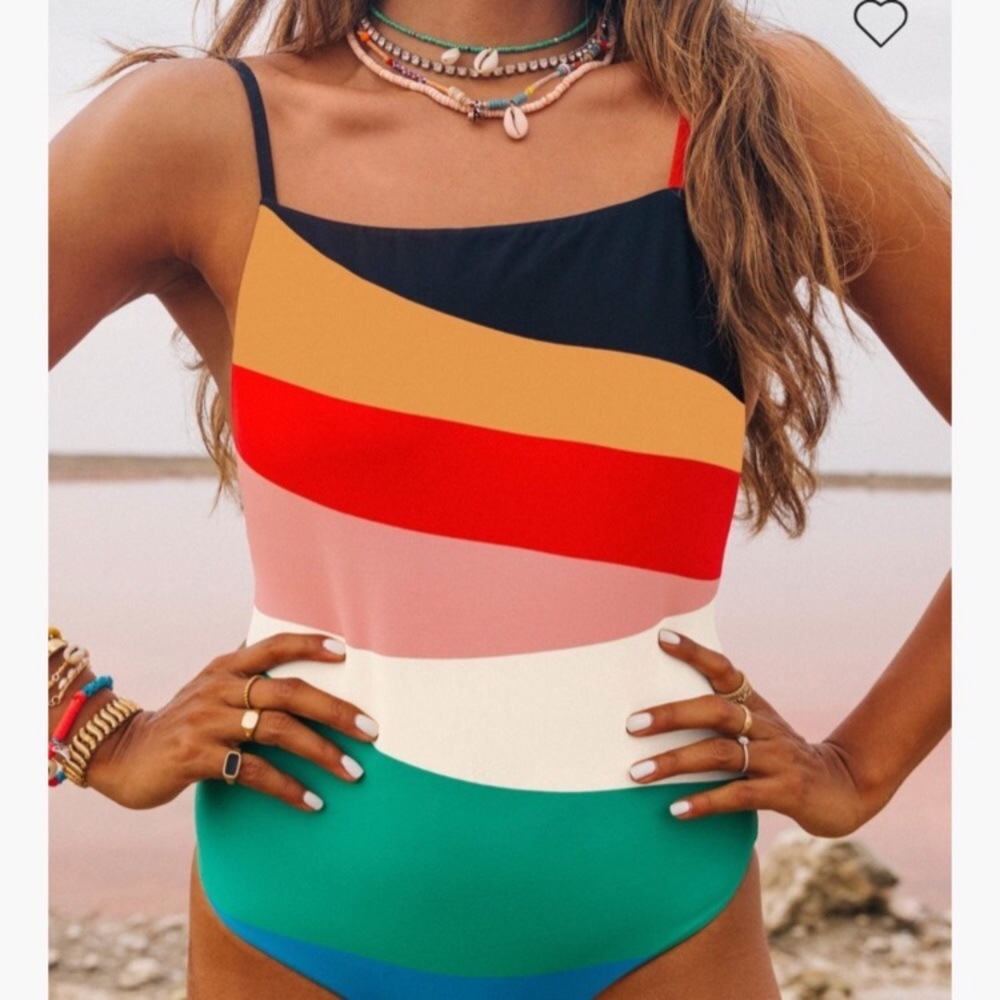 Billabong x Sincerely Jules rainbow swimsuit